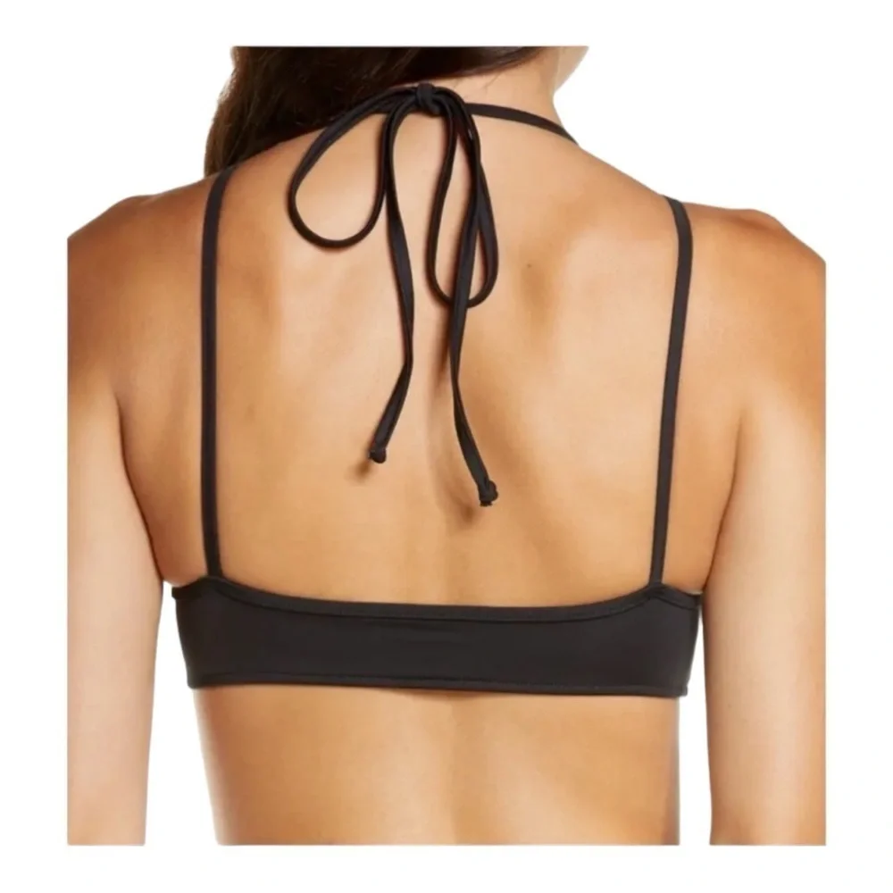 Frankies Bikinis Aleisha Eco Bikini Top in Black NWOT